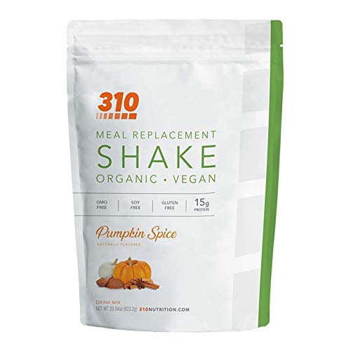 Vegan Organic Plant Protein Powder and Meal Replacement Shake - By 310 Nutrition - Gluten, Dairy and Soy Free - 0g of Sugar | Keto and Paleo Friendly… (Pumpkin Spice, 28 Servings)
