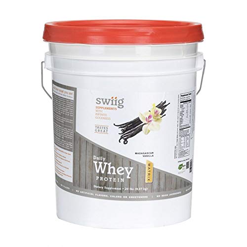 swiig Daily Whey Matrix Protein Powder, Madagascar Vanilla, 20 Pound