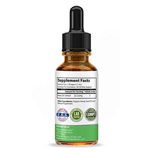 Organic Hemp Oil 1000MG - Ultra-Premium Pain Relief Anti-Inflammatory, Stress & Anxiety Relief, Joint Support, Sleep Aid, Omega Fatty Acids 3 6 9, Non-GMO Ultra-Pure CO2 Extracted Extract Drops