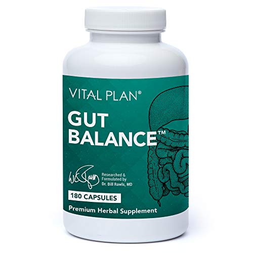Vital Plan Gut Balance Supplement by Dr. Bill Rawls - Advanced Digestive Health Support Formula w/ Clinical-Grade Slippery Elm Bark, Berberine & Dandelion Extract for Women & Men (180 Capsules)