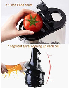 QIN Slow Masticating Extractor Easy to Clean Cold Press Juicer, with Reversal Function,BPA-free Masticating Juicer with Juice Jug