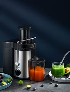 Juicer Machine, 500W Centrifugal Juicer Extractor with Wide Mouth 3” Feed Chute for Fruit Vegetable, Easy to Clean, Stainless Steel, BPA-free, by QCen