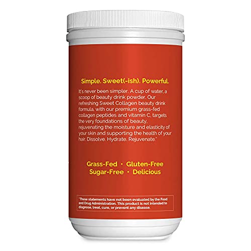 Zint Sweet Collagen Powder Beauty Drink Mix (Pineapple Orangeade): Delicious Hydrolyzed Collagen Peptides Protein Supplement - Grass-Fed, Zero Sugar, Non-GMO, Gluten-Free, 10 oz