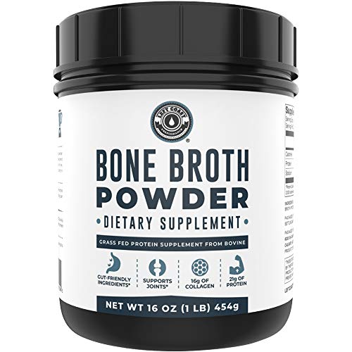 Bone Broth Protein Powder Grass Fed Beef Unflavored. Rich in Collagen, Glucosamine, Gelatin, Paleo Protein Powder, Gut-Friendly*, Non-GMO Ingredients, Dairy-Free Protein Powder