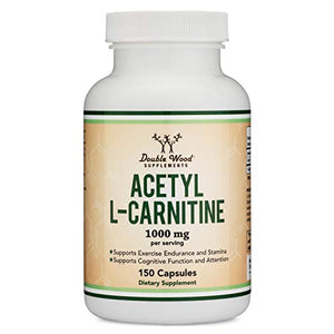 Acetyl L Carnitine (150 Capsules, 75 Day Supply) 1,000mg ALCAR for Brain Function Support, Memory, Attention, and Stamina - Made and Tested in The USA by Double Wood Supplements