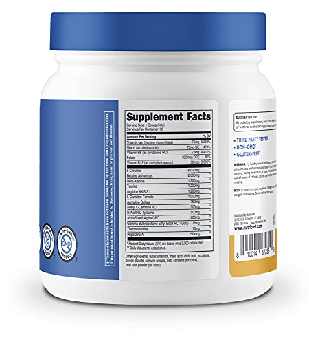 Nutricost Stim-Free Pre-Workout, 30 Servings (Peach Mango) - Non-GMO, Gluten Free