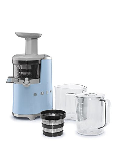 Smeg SJF01PBUS 150W 50's Retro Style Aesthetic Slow Juicer, Pastel Blue