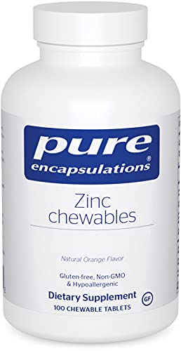 Pure Encapsulations Zinc Chewables | Supplement for Immune System Support, Growth and Development, Wound Healing, Prostate, and Reproductive Health* | 100 Chewable Tablets | Natural Orange Flavor