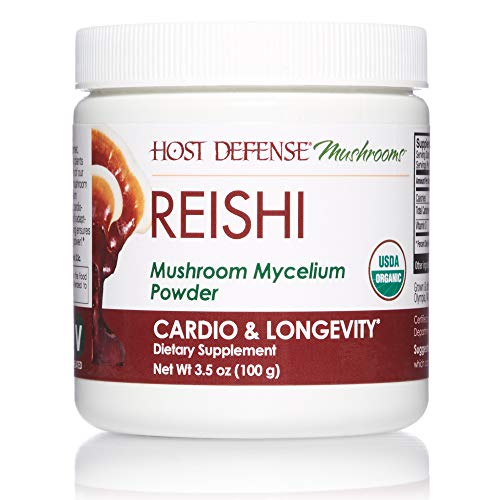 Host Defense, Reishi Mushroom Powder, Supports Energy, Cardiovascular Health and Stress Response, Certified Organic Supplement