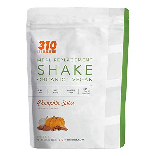 Vegan Organic Plant Protein Powder and Meal Replacement Shake - By 310 Nutrition - Gluten, Dairy and Soy Free - 0g of Sugar | Keto and Paleo Friendly… (Pumpkin Spice, 14 Servings)