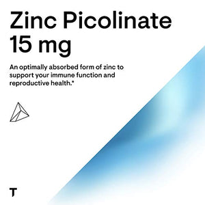 Thorne Research - Zinc Picolinate 15 mg - Highly Absorbable Zinc Supplement to Support Growth, Immune Function, and Reproductive Health - 60 Capsules