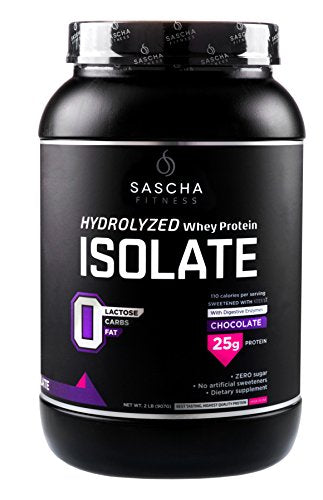 Sascha Fitness Hydrolyzed Whey Protein Isolate,100% Grass-Fed (2 Pound,Chocolate)