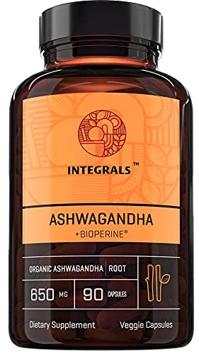 Ashwagandha Capsules 650mg Per Capsule + BioPerine, 90 Vegan Capsules Made with Ashwagandha Root & Black Pepper Extract