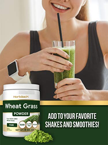 Wheatgrass Powder | 8oz | Vegan, Raw, Non GMO & Gluten Free Wheat Grass Superfood Powder | by Horbaach
