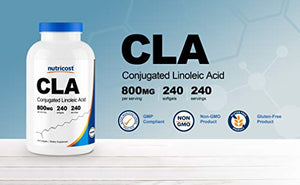 Nutricost CLA (Conjugated Linoleic Acid) 800mg, 240 Softgels