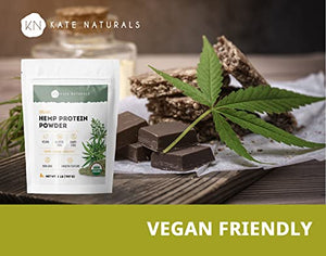 Organic Hemp Protein Powder 2lb by Kate Naturals. Delicious Gluten-Free, Vegan & Dairy-Free Non-GMO Hemp-Based Protein Powder in Resealable Bag.