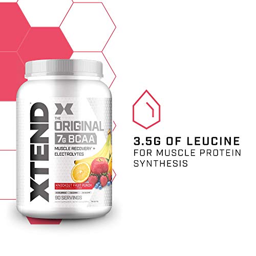 XTEND Original BCAA Powder Knockout Fruit Punch | Sugar Free Post Workout Muscle Recovery Drink with Amino Acids | 7g BCAAs for Men & Women | 90 Servings