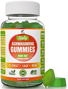 Ashwagandha Gummies Maximum Strength 1500mg - Relax, Uplift Energy Chew - Sleep Support, Immune Health, Calm Mood, Contains Withanolides, Vegan, Plant Based, Non-GMO, Gluten-Free