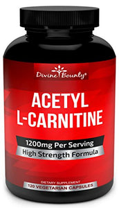 Acetyl L-Carnitine Capsules 1200mg Per Serving - L Carnitine Supplement 120 Vegetarian Capsules