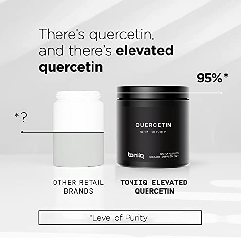 Ultra High Purity Quercetin Capsules - 95%+ Highly Purified and Highly Bioavailable - 1000mg Per Serving - 120 Capsules Quercetin Supplement