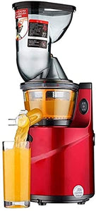 XUERUIGANG Slow Masticating Juicer 83mm(3.15inch) Wide Chute Juice Extractor Cold Press Juicer Machine With Quiet Motor/Reverse Function/Juice Jug for High Nutrient Fruit & Vegetable Juice （Red）