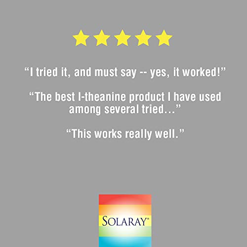 Solaray L-Theanine 200mg w/Green Tea Leaf 100mg | Relaxation, Stress, Mood & Focus Support w/Out Drowsiness | 45 VegCaps