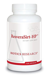 Biotics Research ResveraSirt HP Formulated by Dr. Mark Houston, Trans Resveratrol, Quercetin, Increase Sirtuin Activity, Cardiovascular Support, Heart Power, Anti Aging, Vascular Support. 120caps