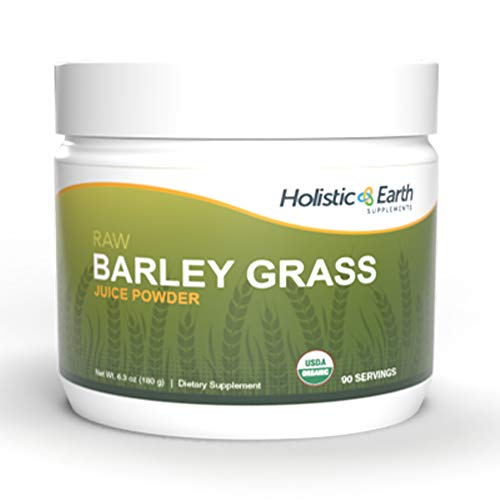 100% Organic Barley Grass Juice Powder, Ancient Sea Bed Volcanic Soil, USA Grown, Bioactive & Raw - Combine with Holistic Life Wheatgrass for Max Effect