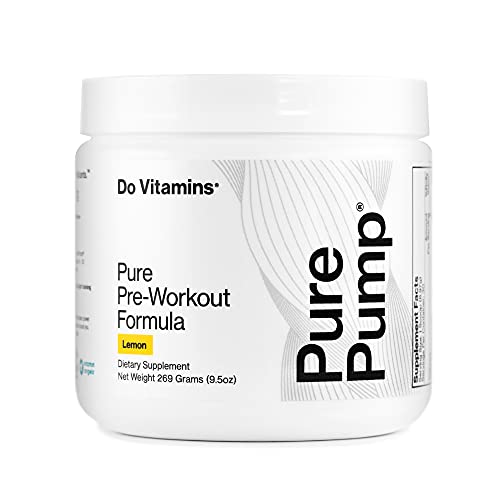 Do Vitamins PurePump - Natural Preworkout Supplement, Clean Preworkout for Men and Women, Boost Energy and Nitric Oxide, Keto, Vegan, Non-GMO, Third-Party Tested, Lemon Flavor Powder (30 Servings)