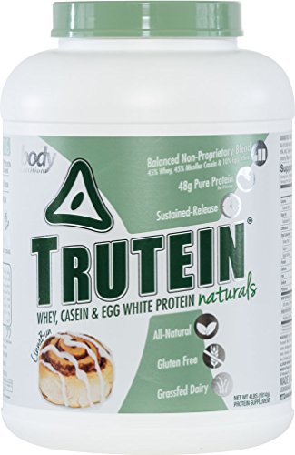 Body Nutrition Protein Trutein Powder - Naturals CinnaBun 4lb Whey, Natural Low Carb Keto Friendly Drink - Lean Muscle Builder, Workout, Recovery