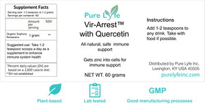 60 Grams/Servings Pure Quercetin: no fillers, or Capsules, add to Drinks and Food (hot Tea, Shakes or Oatmeal is Best). Free $20 Gift Inside. Gets zinc into Cells for Immune Health.