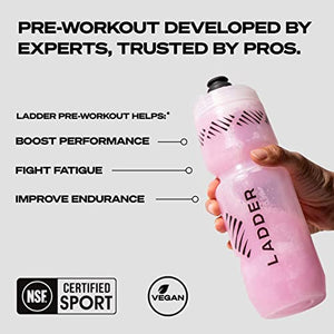 LADDER Sport Pre Workout Powder, 100mg Caffeine, Beta-Alanine, Creatine, Theanine, Clean Energy with No Artificial Sweeteners, NSF Certified for Sport (Strawberry Lemonade, 20 Ounce (Bag with Scoop)