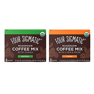 Four Sigmatic Mushroom Coffee Mix Pack of 2 - Lion's Mane and Chaga & Cordyceps and Chaga