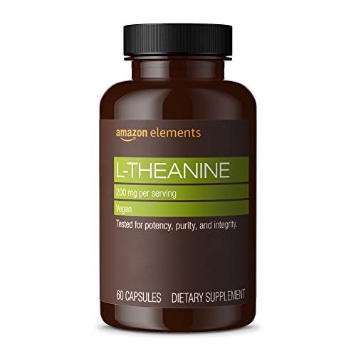 Amazon Elements L-Theanine, 200mg, 60 Capsules, 2 month supply (Packaging may vary)