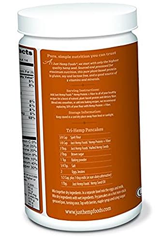 Hemp Protein Powder Plus Fiber, Non-GMO Verified with 11g of Protein & 11g of Fiber per Serving, 16 oz - Packaging May Vary .2 Pack