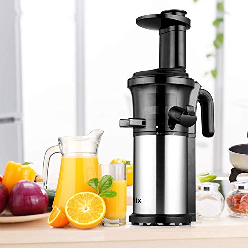 Masticating Slow Juicer Low Speed Auger Fruit Vegetable Cold Press Juice Extractor Squeezer Stainless Steel