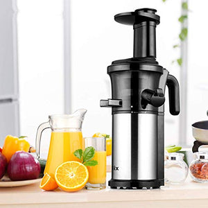Masticating Slow Juicer Low Speed Auger Fruit Vegetable Cold Press Juice Extractor Squeezer Stainless Steel