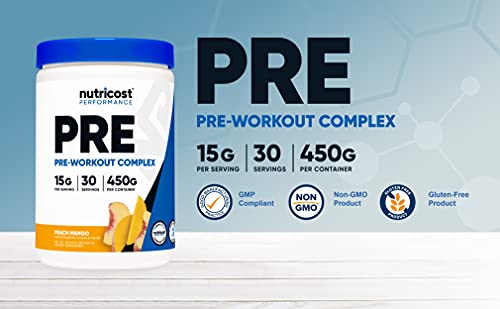 Nutricost Pre-Workout Complex Powder Peach Mango (30 Serv)