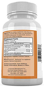 Turmeric Curcumin - 2250mg/d - 90 Veggie Capsules - 95% Curcuminoids with Black Pepper Extract (Bioperine) - 100% Organic - Most Powerful Turmeric Supplement with Triphala