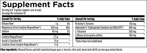 Designs for Health PreTrain NRG Drink Mix - Pre-Workout Powder with Creatine + Green Coffee - Supports Focus, Power + Mental Energy in Athletes - None-GMO, Strawberry Flavor (20 Servings / 180g)