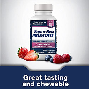 Super Beta Prostate Chewables – Over 15 Million Sold – Urologist Recommended Prostate Supplement for Men -Reduce Bathroom Trips, Promote Sleep & Bladder Emptying, Beta Sitosterol (60 Chews, 1 Bottle)