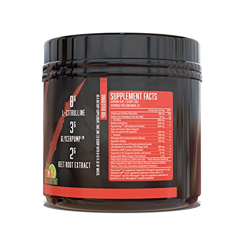 Pump Serum Stim Free Pre Workout Supplement - Caffeine Free Pre Workout Powder & Nitric Oxide Booster - 25 Servings (Strawberry Mojito, 775g)