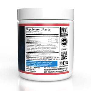 Giant Sports International NITRABURST Pre Workout Powder, Increase Blood Flow, Boosts Strength and Energy, Improve Exercise Performance, Creatine Free (Watermelon, 30 Servings)