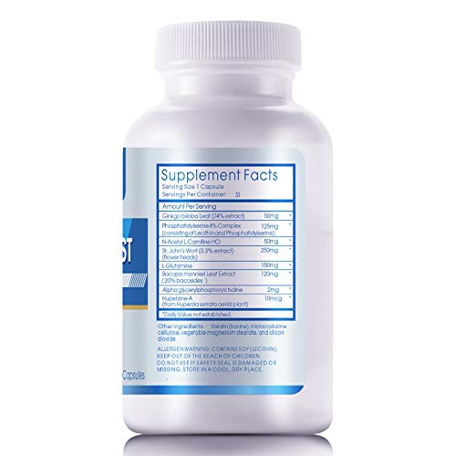 STANUTRE Brain Boost Nootropic, Memory Focus &Clarity Formula,Ginkgo Biloba, St.John's Wort, Bacopa Extract & More, for Mental Sharpness Improvement, Capsule Supplement 30 Count