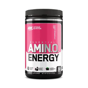 Optimum Nutrition Amino Energy - Pre Workout with Green Tea, BCAA, Amino Acids, Keto Friendly, Green Coffee Extract, Energy Powder - Juicy Strawberry Burst, 30 Servings