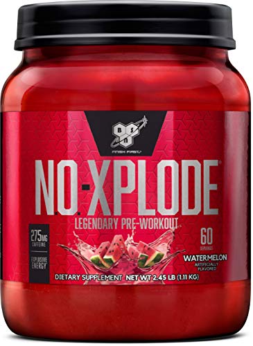 BSN N.O.-XPLODE Pre Workout Powder, Energy Supplement for Men and Women with Creatine and Beta-Alanine, Flavor: Watermelon, 60 Servings