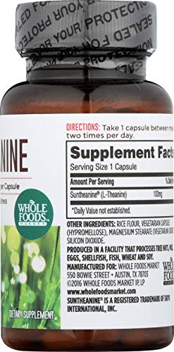 Whole Foods Market, L-Theanine 100mg, 60 ct