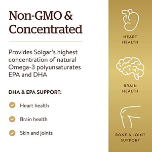 Solgar Triple Strength Omega-3 950 mg, 100 Softgels - Supports Cardiovascular, Joint & Skin Health - Heart Healthy Supplement - Essential Fatty Acids - Non GMO, Gluten Free, Dairy Free - 100 Servings