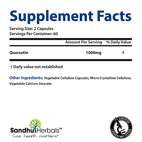 Quercetin 1000mg Per Serving Vegetarian Capsules