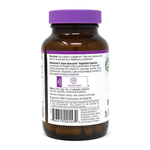 Bluebonnet BB-553 Nutrition Super Quercetin Vegetable Capsules, Vitamin C Formula, Best for Seasonal & Immune Support, Non GMO, Gluten Free, Soy Free, Milk Free, Kosher, White, 90 Count (Pack of 1)